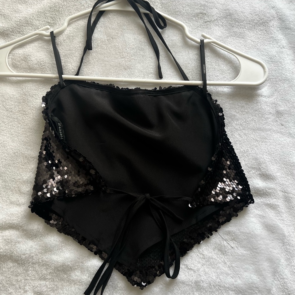 Backless Sequin Top